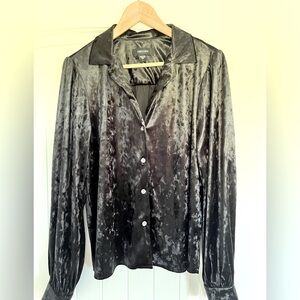 Velour blouse in black, size L, great composition